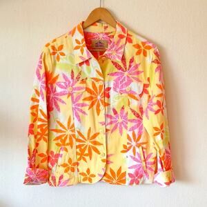 Barn Fly Yellow Floral Lightweight Button Up Jacket